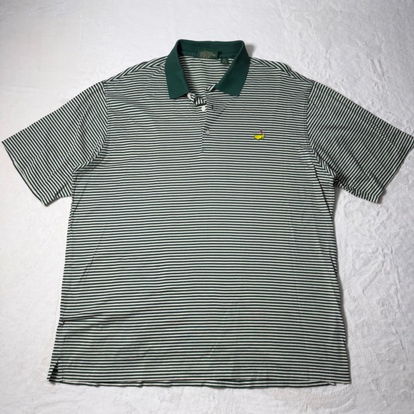Masters Other - Masters Shirt Mens XL Green Striped Golf Polo 100% Pima Cotton Amen Corner
